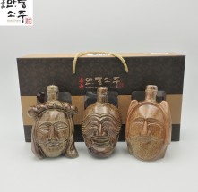 명품안동소주 하회탈(양반탈, 각시탈, 부네탈) 선물세트 1병당 200ml 45도