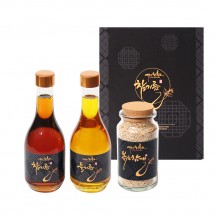 [회룡포참기름] 예천 회룡포 참,들기름 300ml, 볶음참깨 선물세트