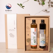 국산 저온압착 참기름 만능어간장 300ml 2병 선물세트 [ 농부플러스 ]