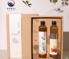 국산 저온착유 참기름 사과식초 300ml 2병 선물세트 [ 농부플러스 ]