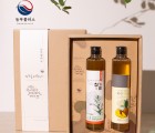 국산 저온착유 참기름 파인애플식초 300ml 2병 선물세트 [ 농부플러스 ]