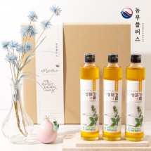 농부플러스 국산 냉압착 생들기름 300ml 3병 선물세트