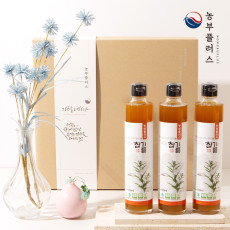 농부플러스 국산 저온착유 참기름 300ml 3병 선물세트