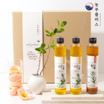 [ 농부플러스 ] 국산 냉압착 생들기름 2병 저온압착 참기름 1병 200ml 선물세트